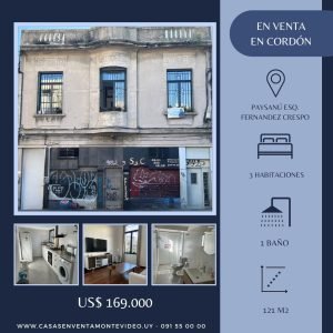 VENTA CASA3 DORMITORIOS EN CORDON